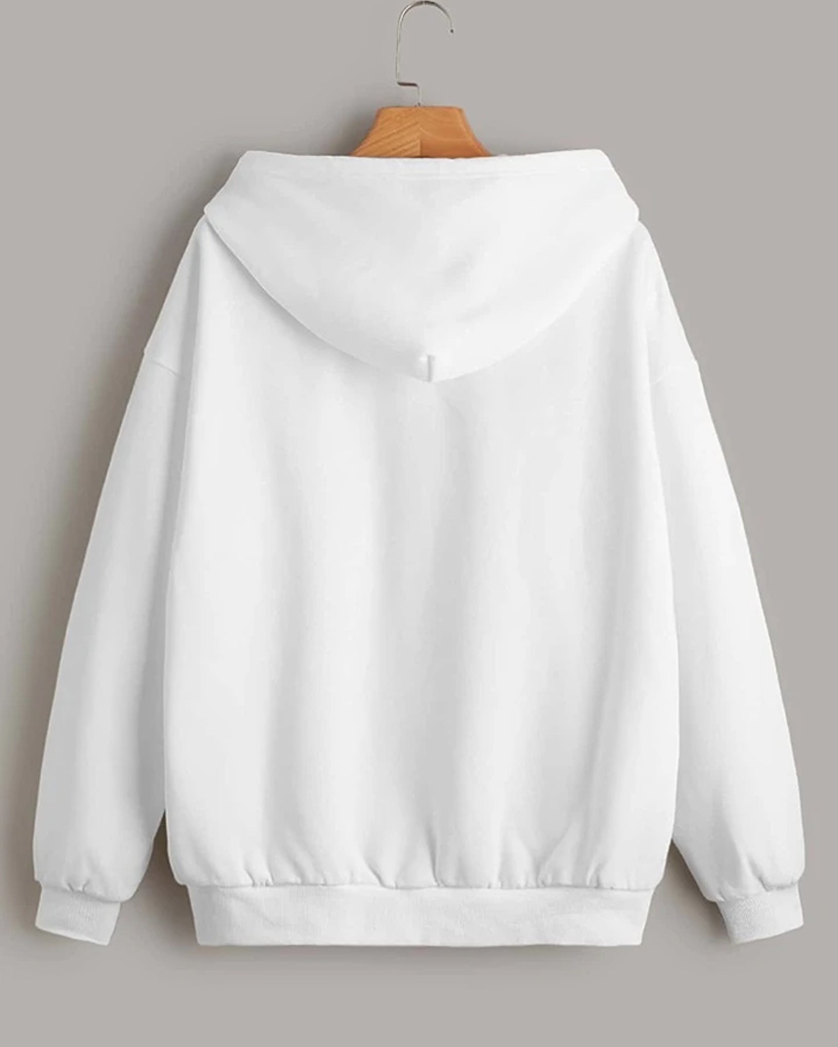 Classic White Pull Over Zipper Hood