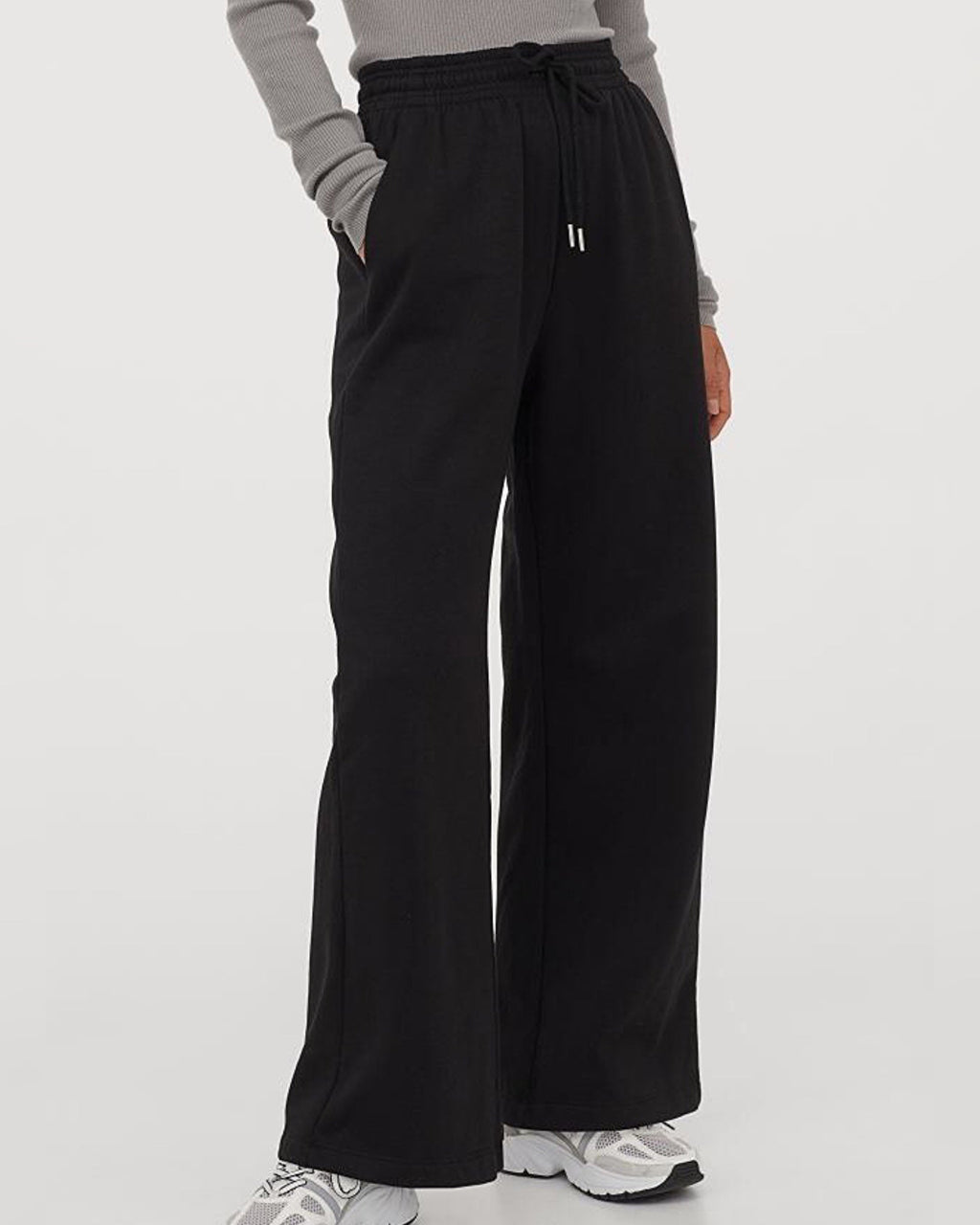 Comfort Stretch Open Bottom Terry Trouser Black
