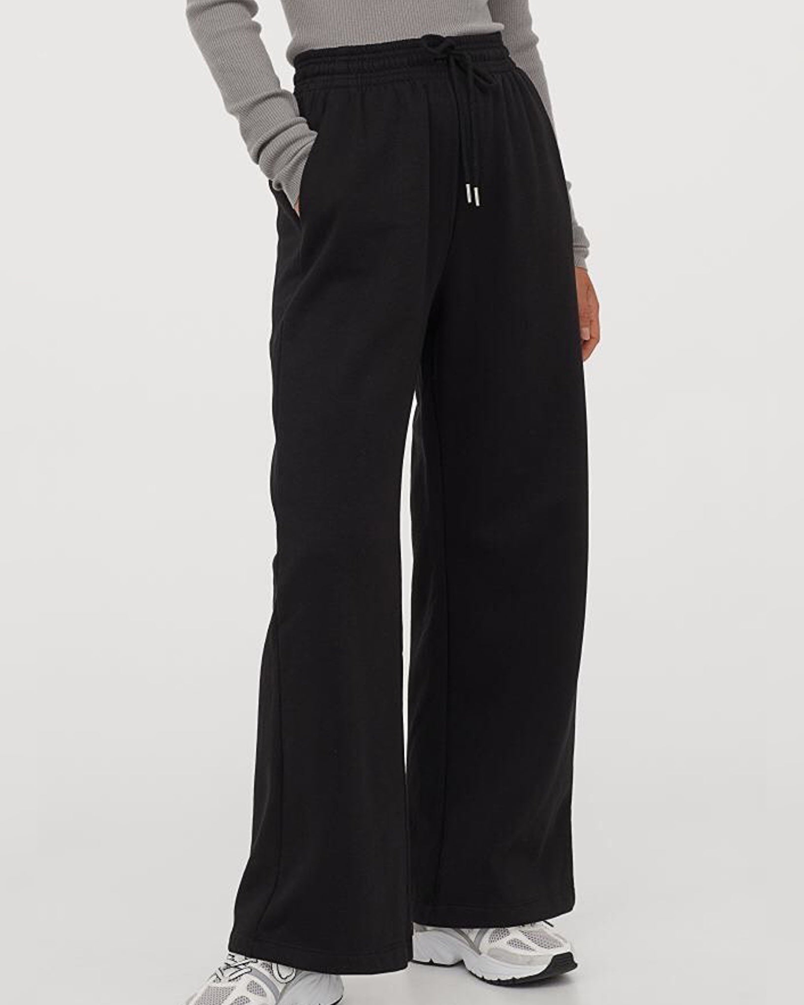 Comfort Stretch Open Bottom Terry Trouser Black