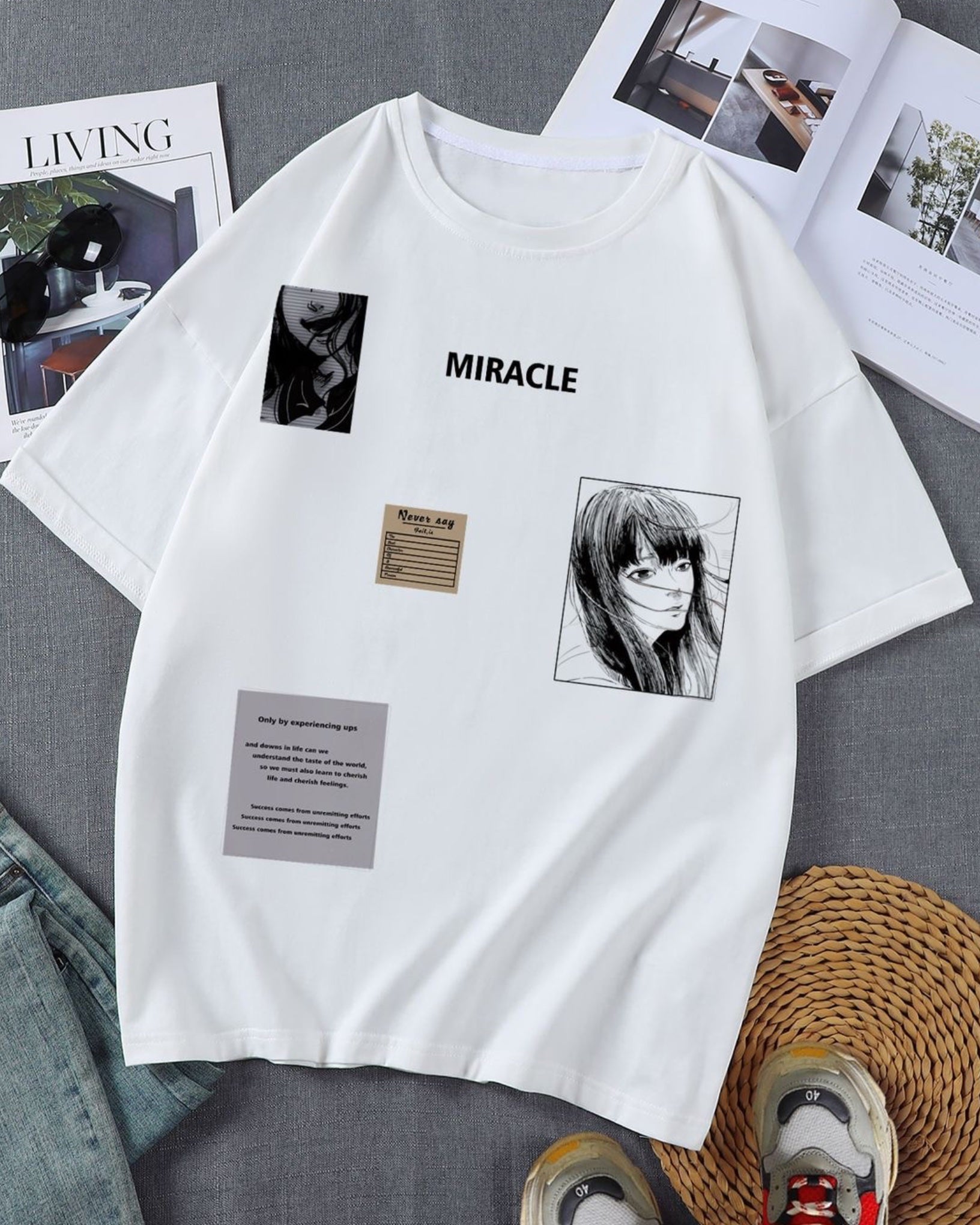 Music Is Life Graphic Drop Shoulder Oversized T-shirt