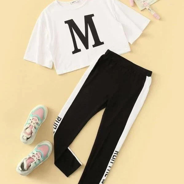 Womens Letter Graphic Combo Tracksuit