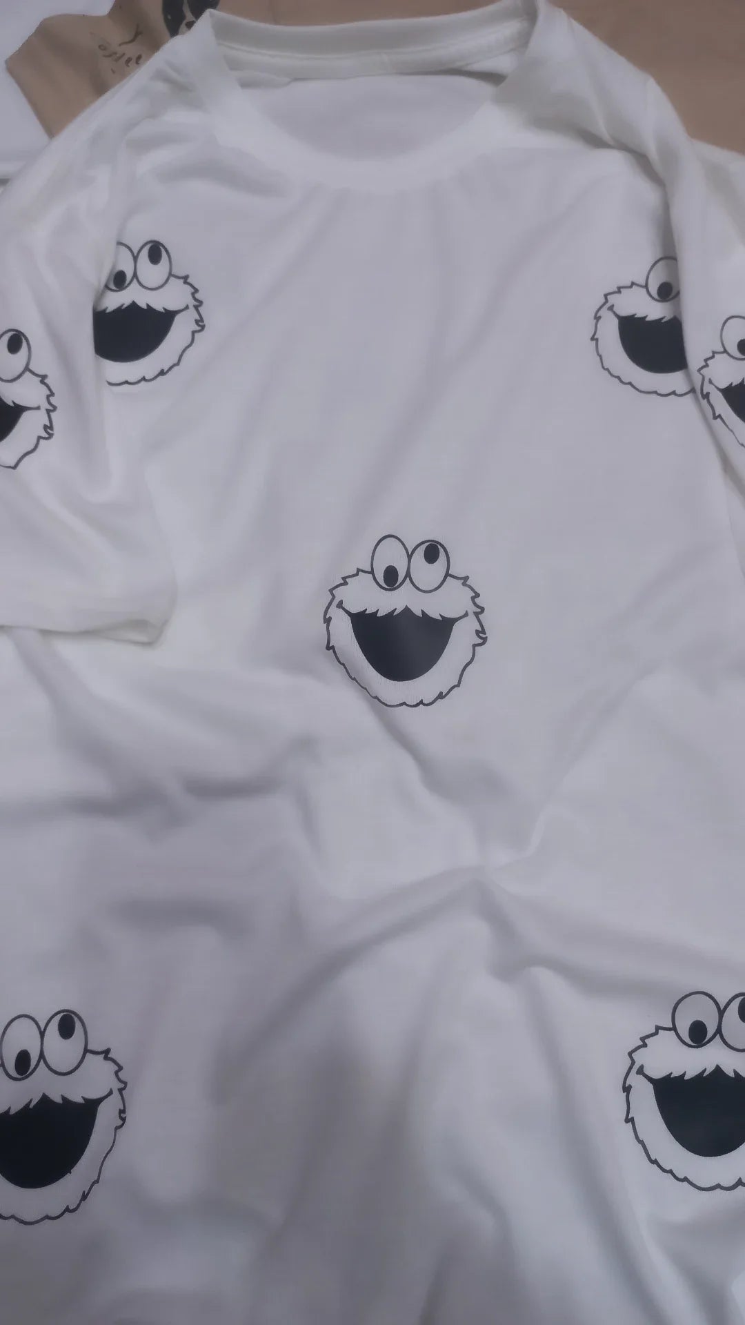 Cookie Monster Graphic Drop Shoulder oversized T-shirt