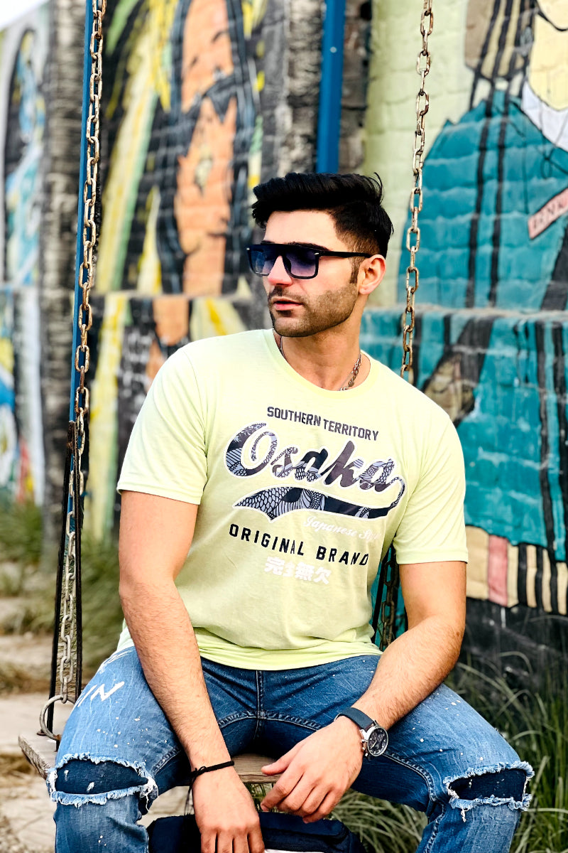 Osaka Graphic Mens T-shirt- Tea Green free-gift-icon