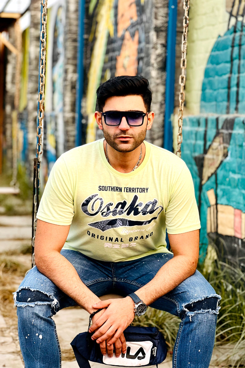 Osaka Graphic Mens T-shirt- Tea Green free-gift-icon