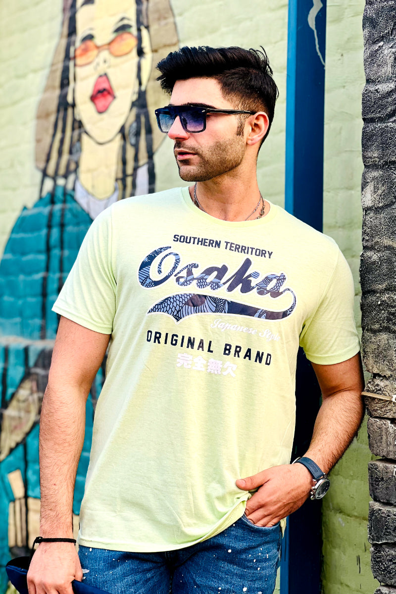 Osaka Graphic Mens T-shirt- Tea Green free-gift-icon
