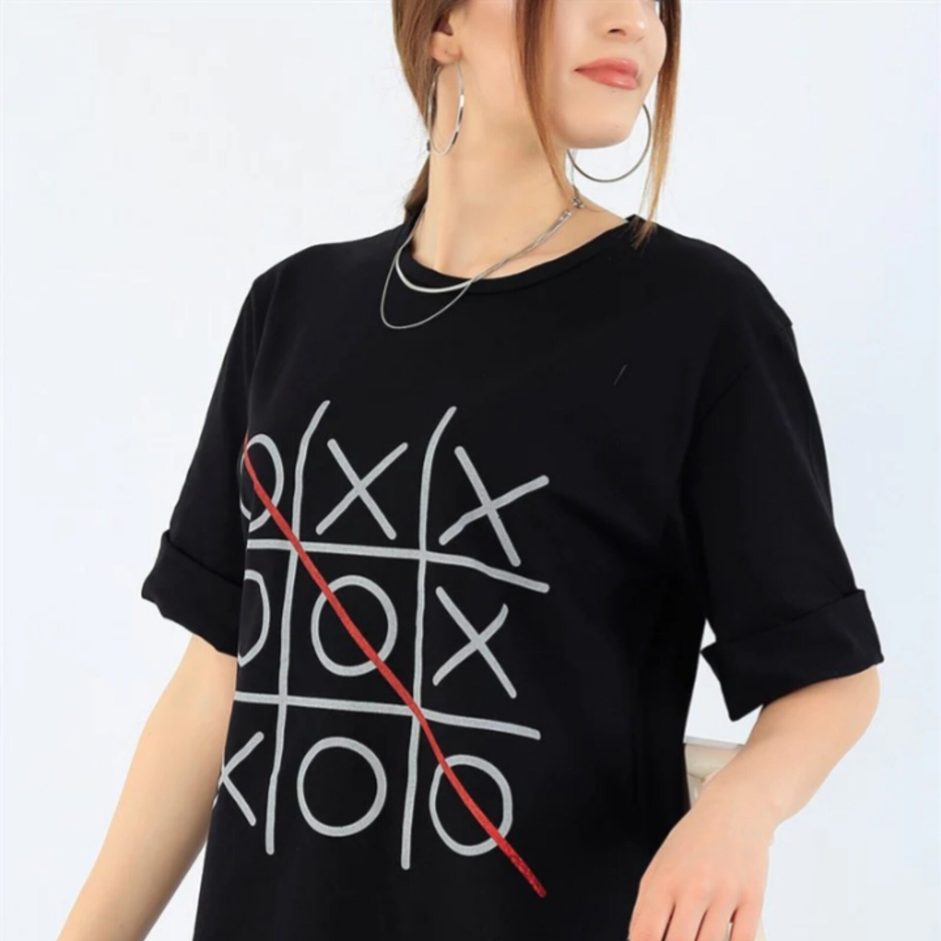X O Graphic Drop Shoulder Oversized Tee
