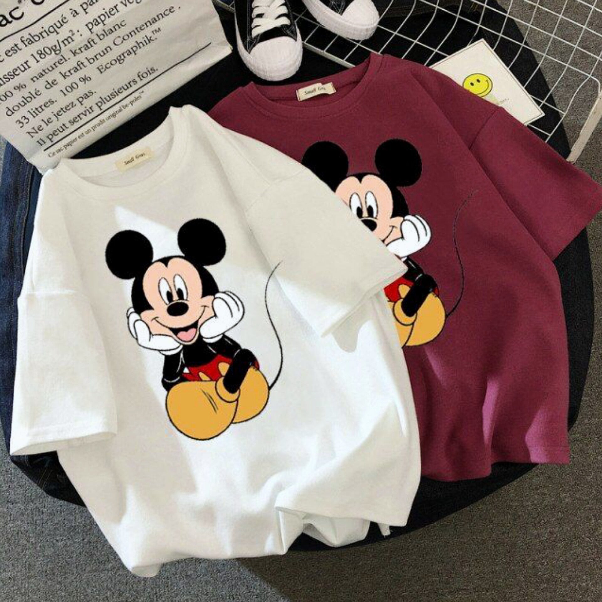Mickey Mouse Graphic Drop Shoulder Oversized Tee