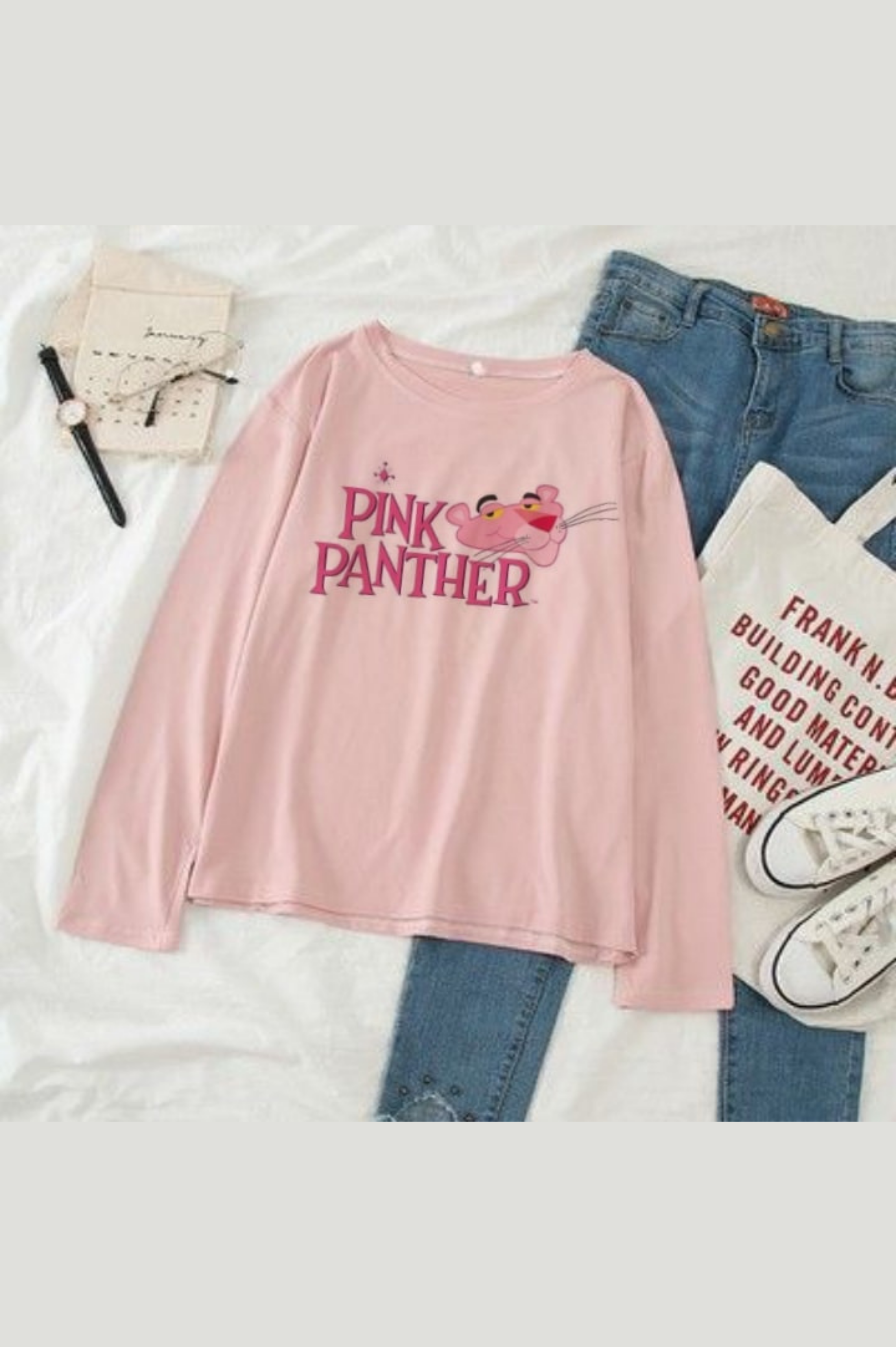 Pink Panther Graphic Long Sleeve Tee