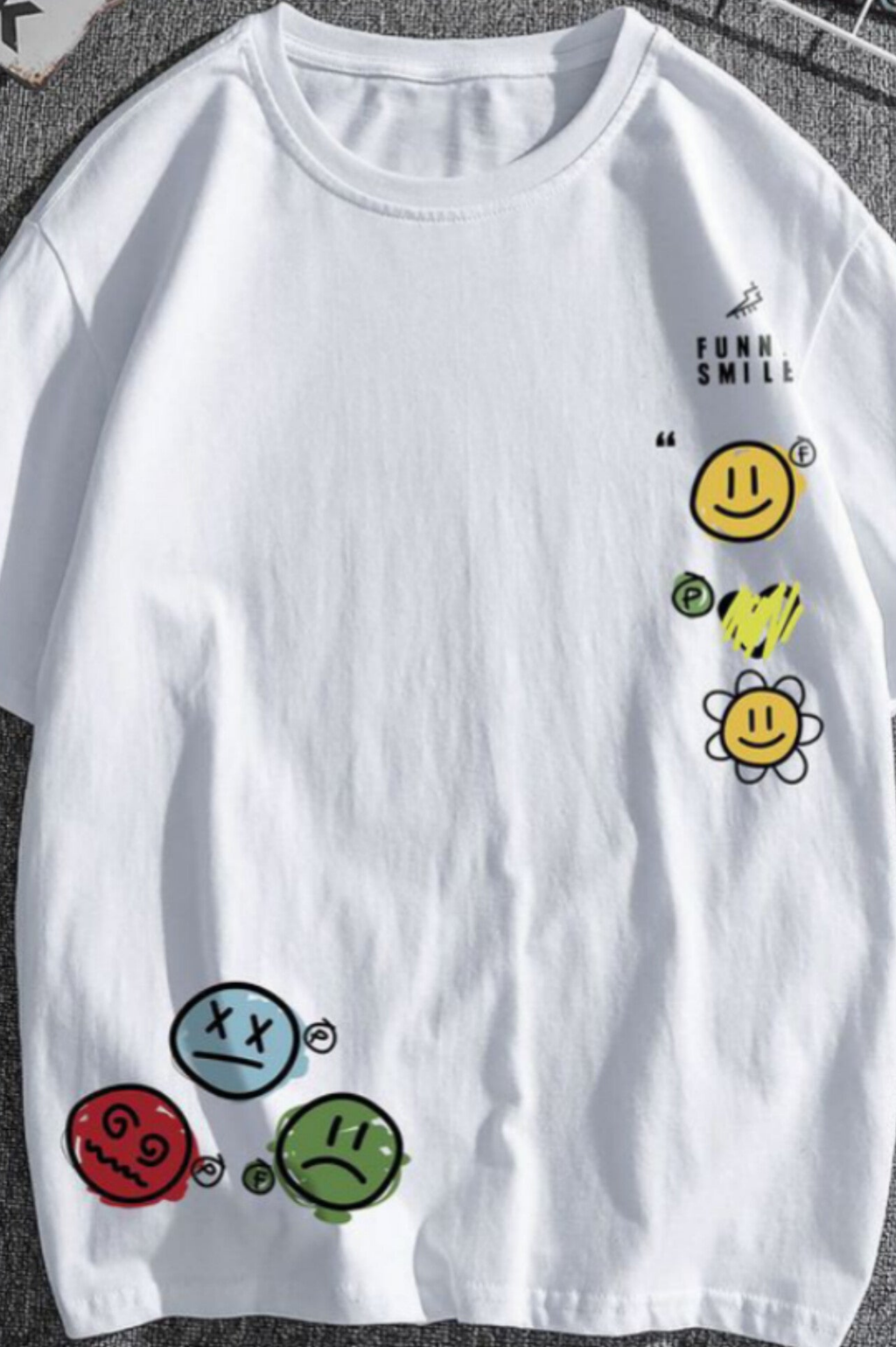 Smile Emoji Graphic Drop Shoulder Oversized T-shirt