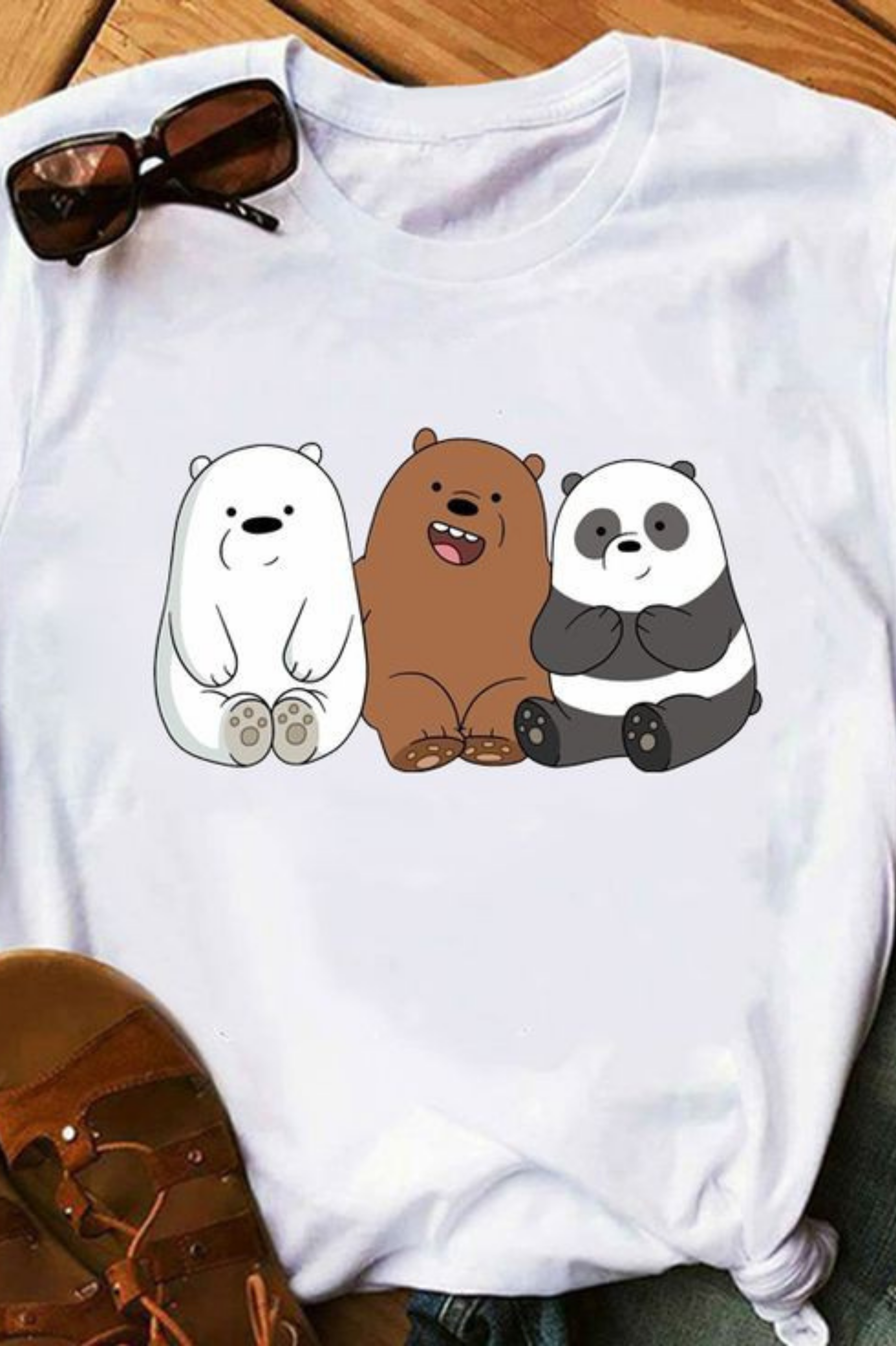 We Bears Graphic Drop Shoulder Oversized Tee