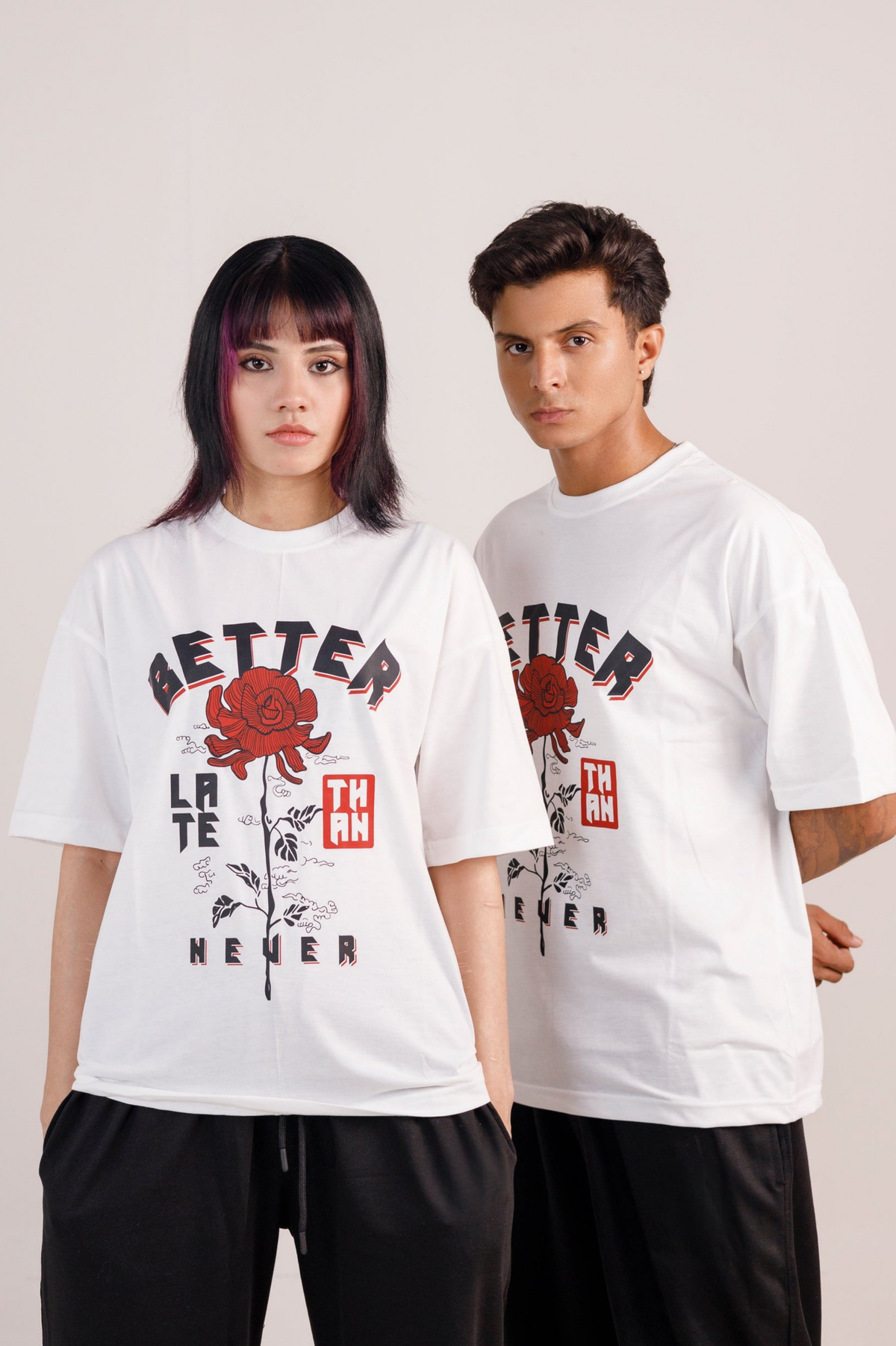 Better Late Than Never Graphic Drop Shoulder Oversized Tee