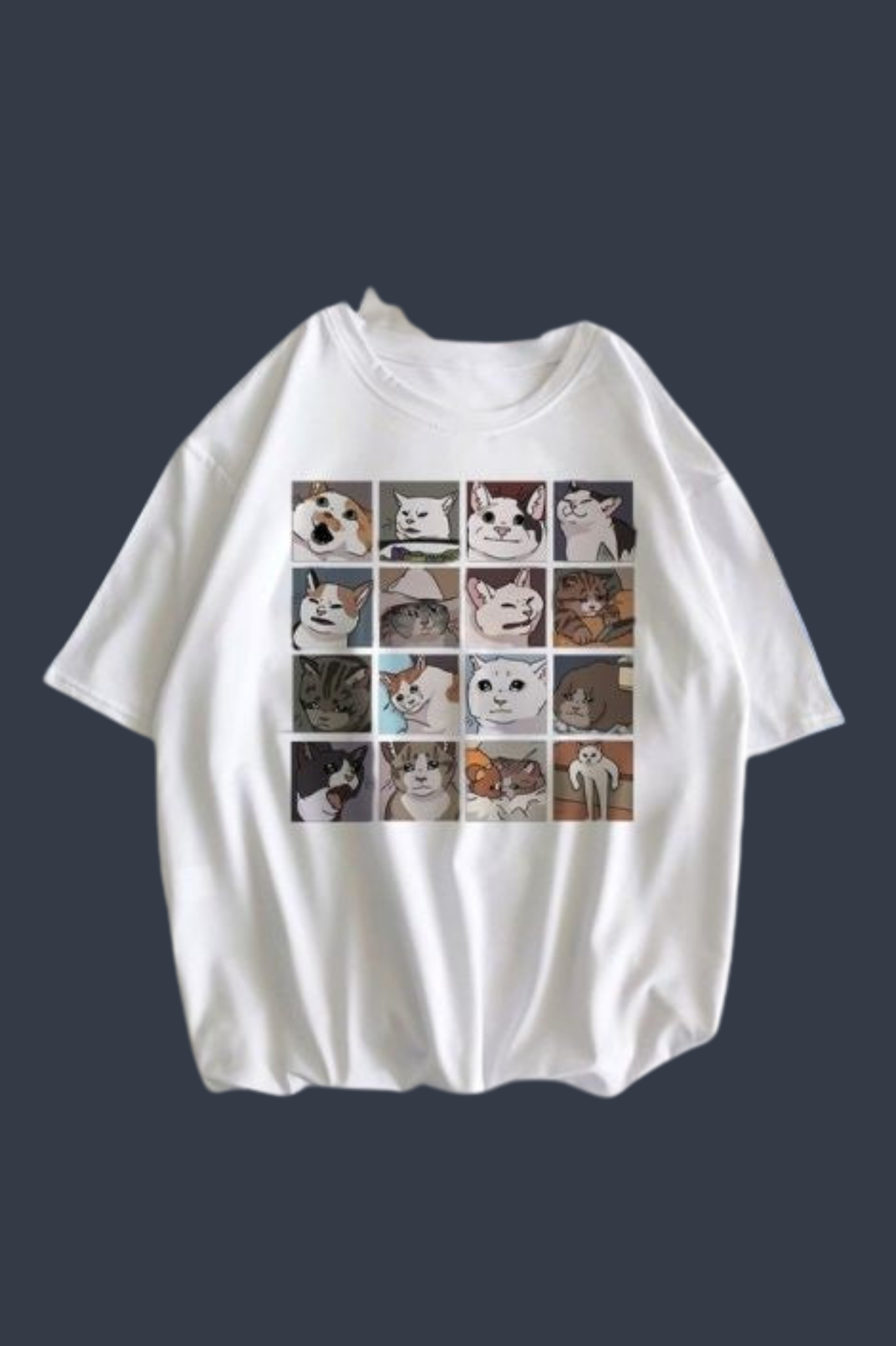 Canvas Cats Graphic Drop Shoulder Oversized Tee