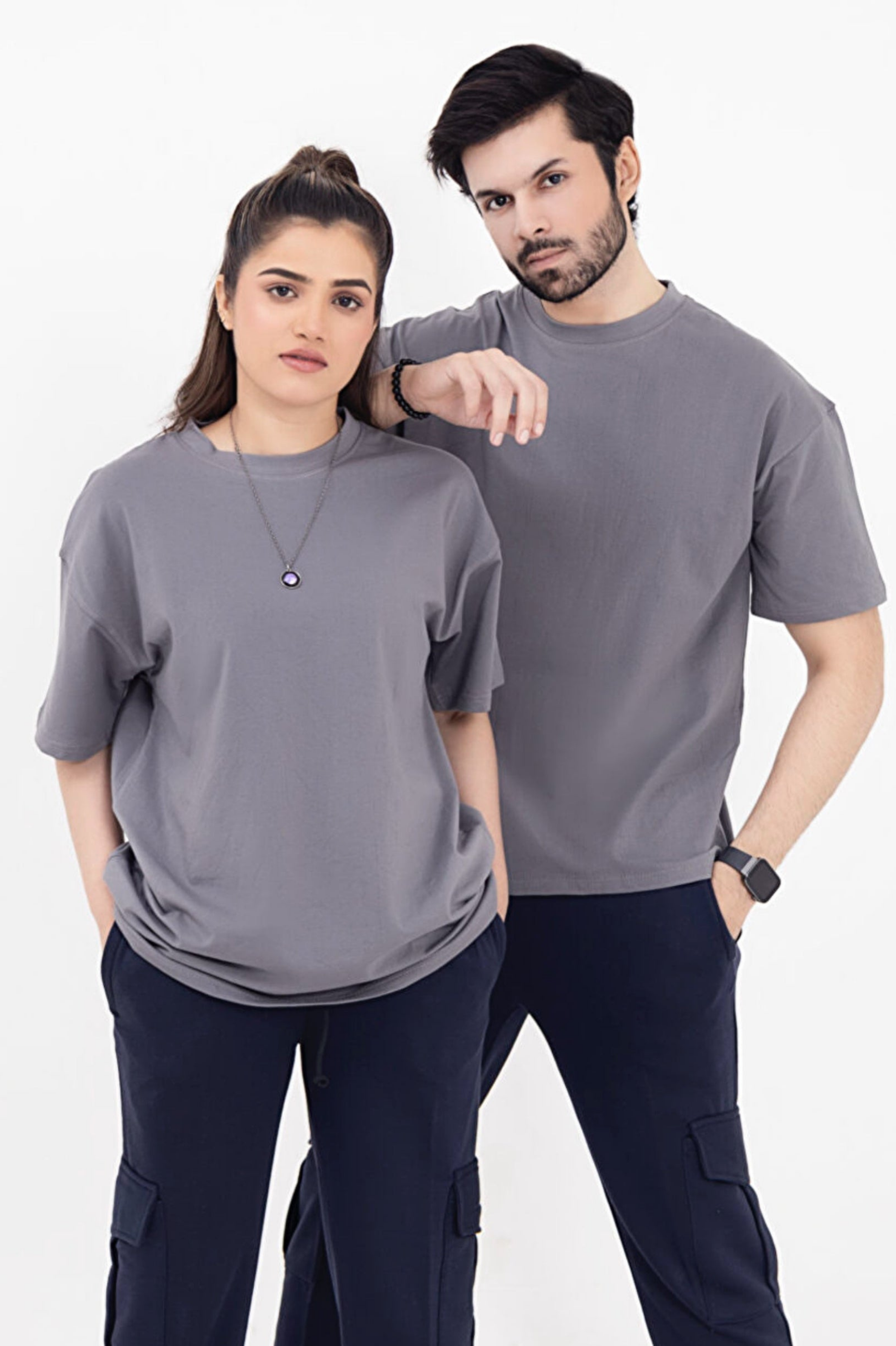 Basic Oversized Drop Shoulder Tee Grey
