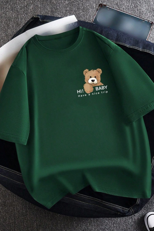 Baby Bear Graphic Drop Shoulder Oversized T-shirt