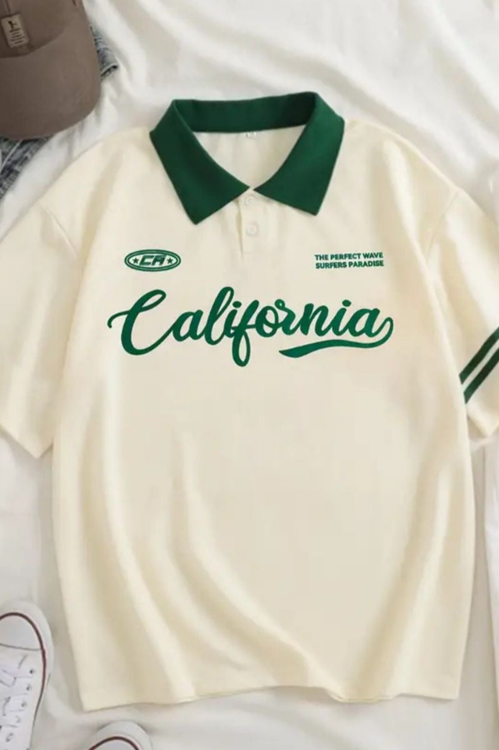 Hombres Camisa Drop Shoulder Polo Shirt California