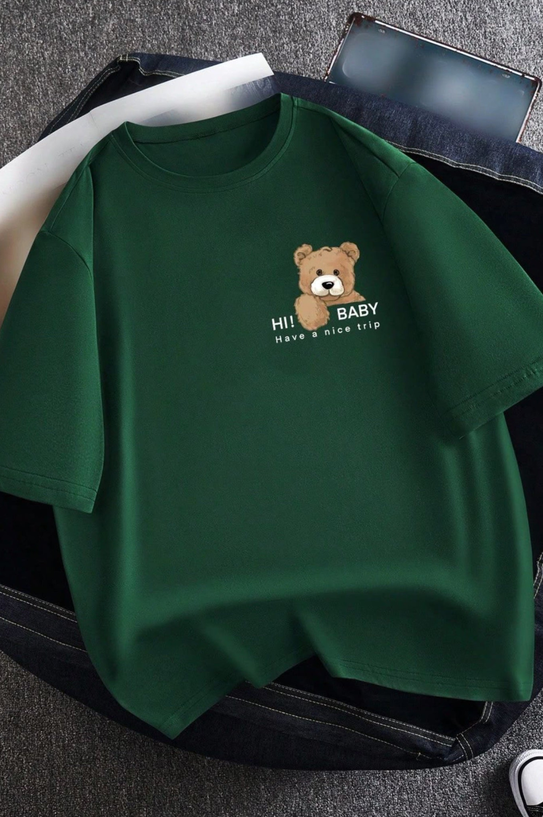 Baby Bear Graphic Drop Shoulder Oversized T-shirt