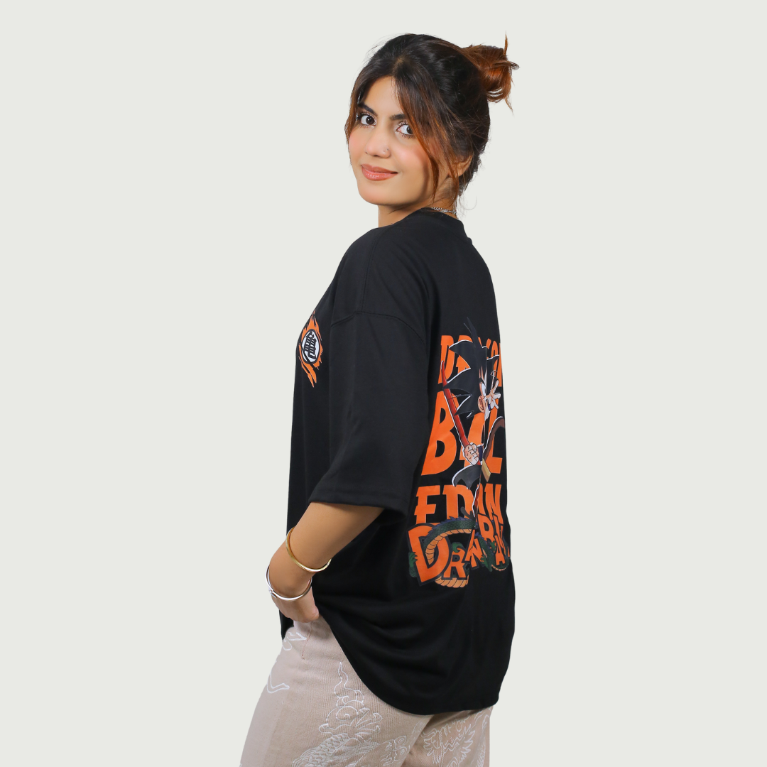 Dragon Ball Z Graphic Drop Shoulder Oversized Tee