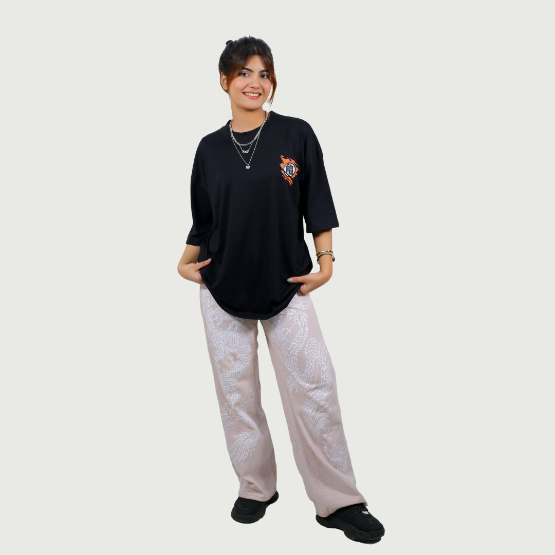 Dragon Ball Z Graphic Drop Shoulder Oversized Tee