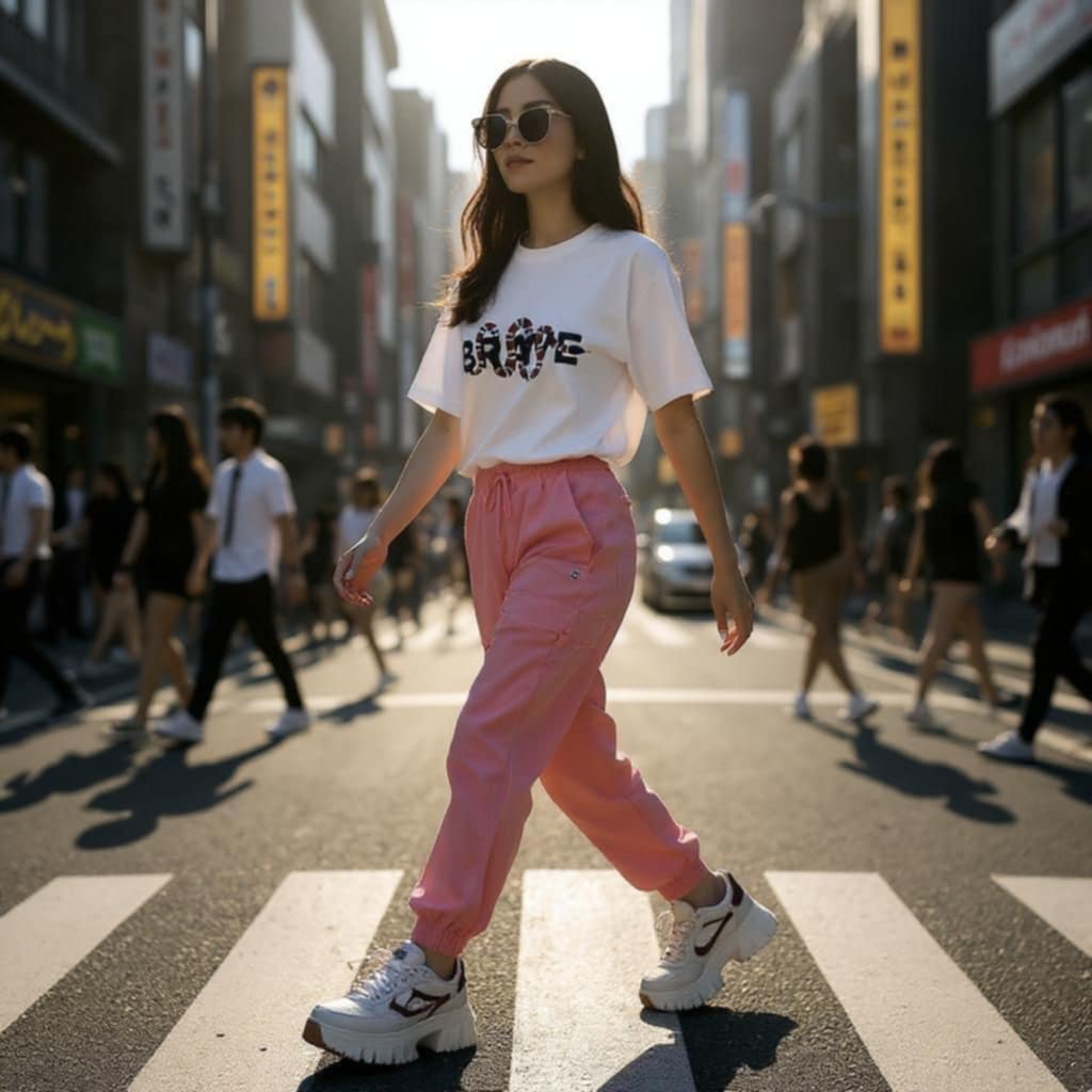 Brave Graphic Drop Shoulder Oversized Tee White