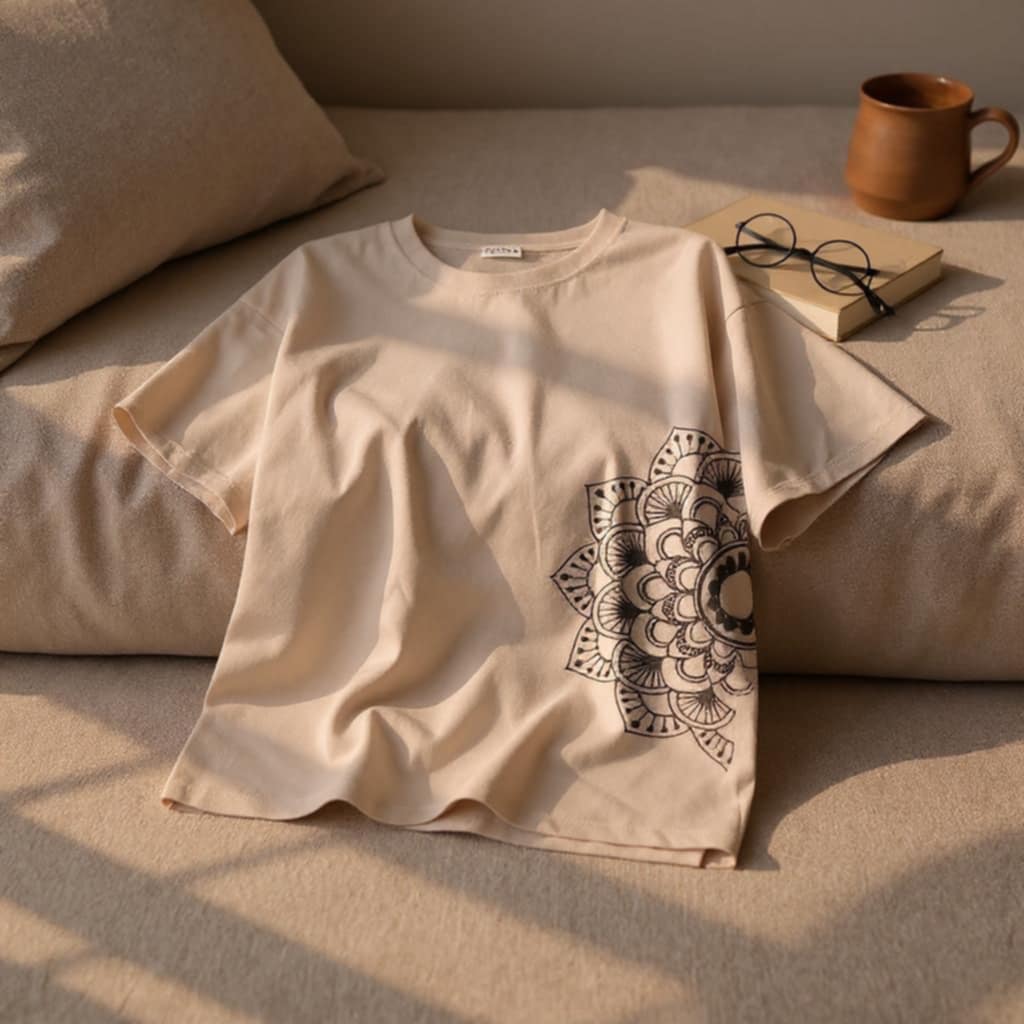 Mandala Graphic Drop Shoulder Oversized Tee