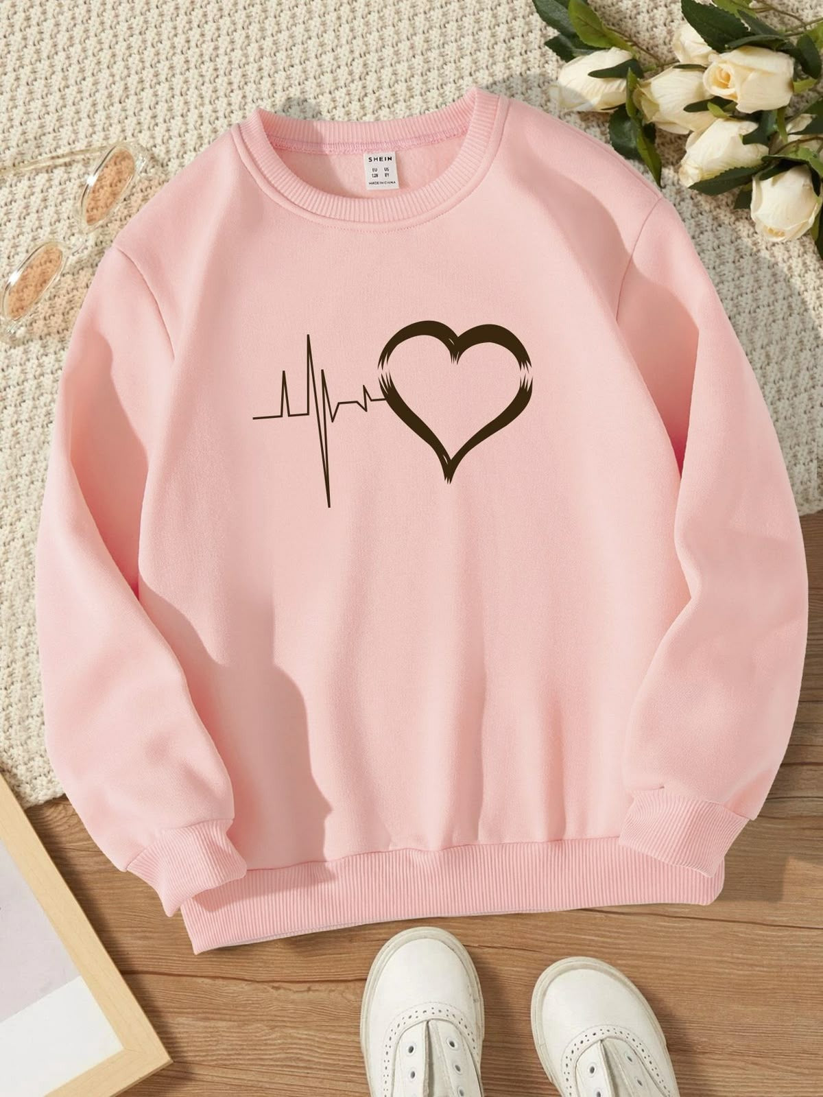 Heart Print Hoodie