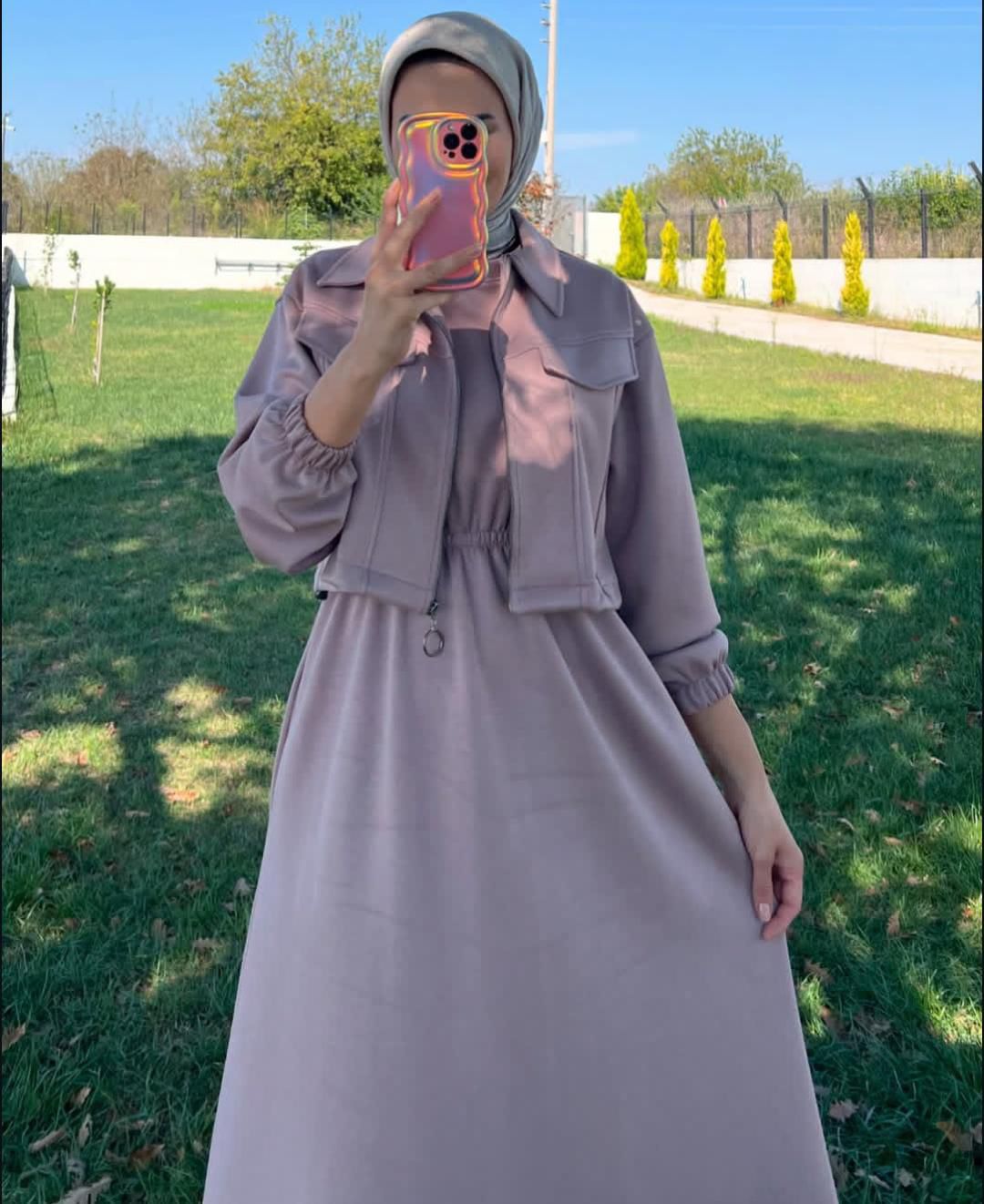 Maxi Style Zipper Jacket Winter Suit (2pec)