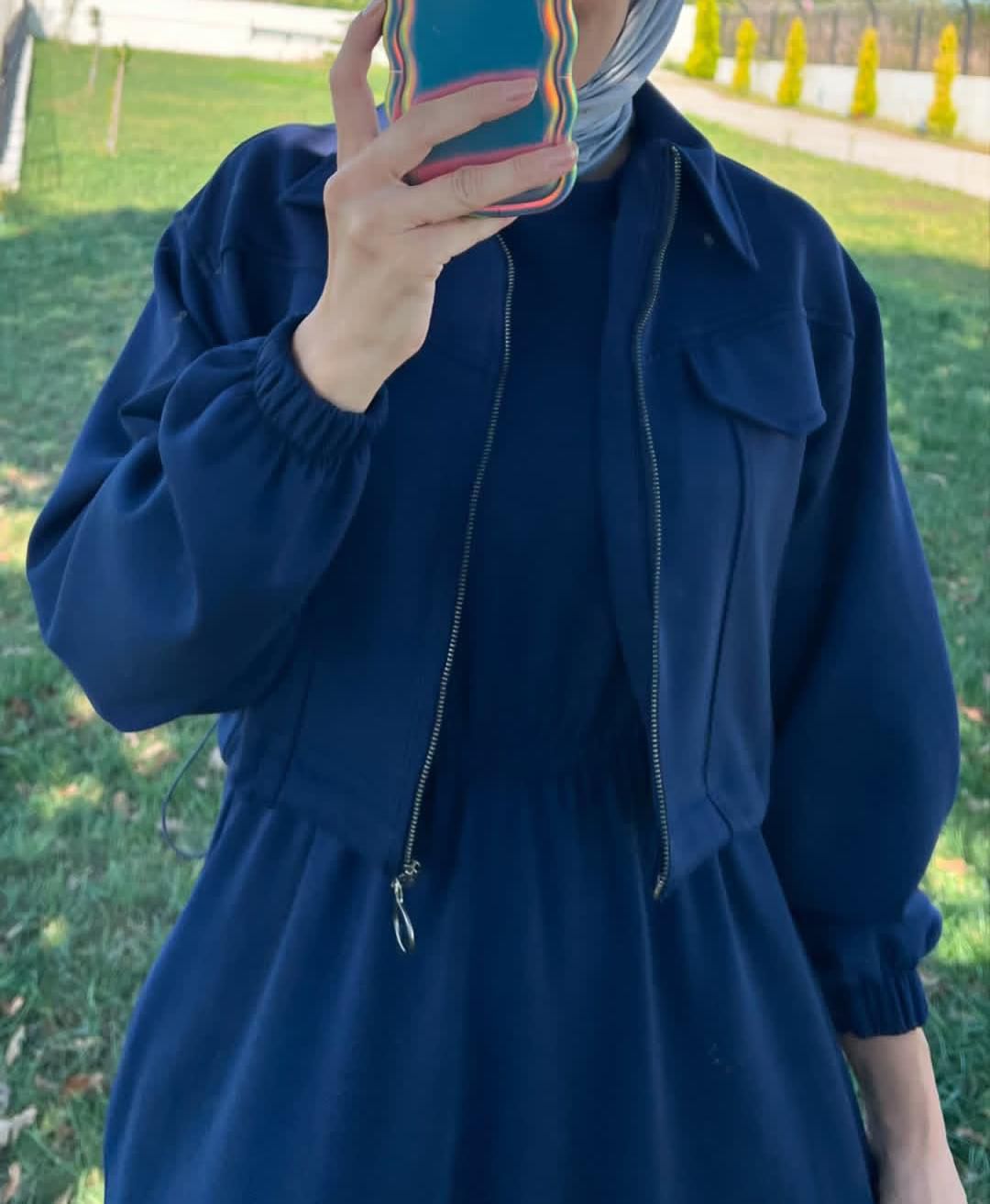 Maxi Style Zipper Jacket Winter Suit (2pec)