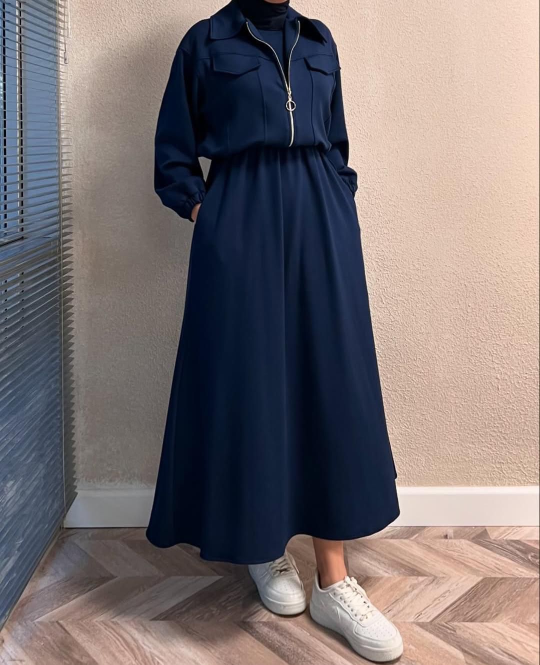 Maxi Style Zipper Jacket Winter Suit (2pec)