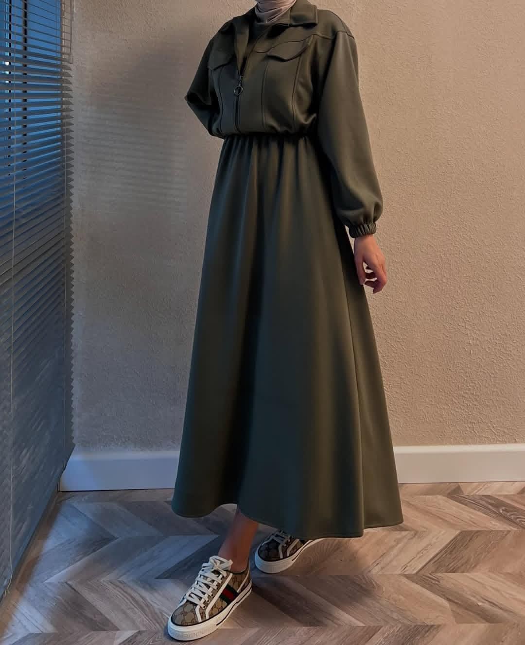 Maxi Style Zipper Jacket Winter Suit (2pec)