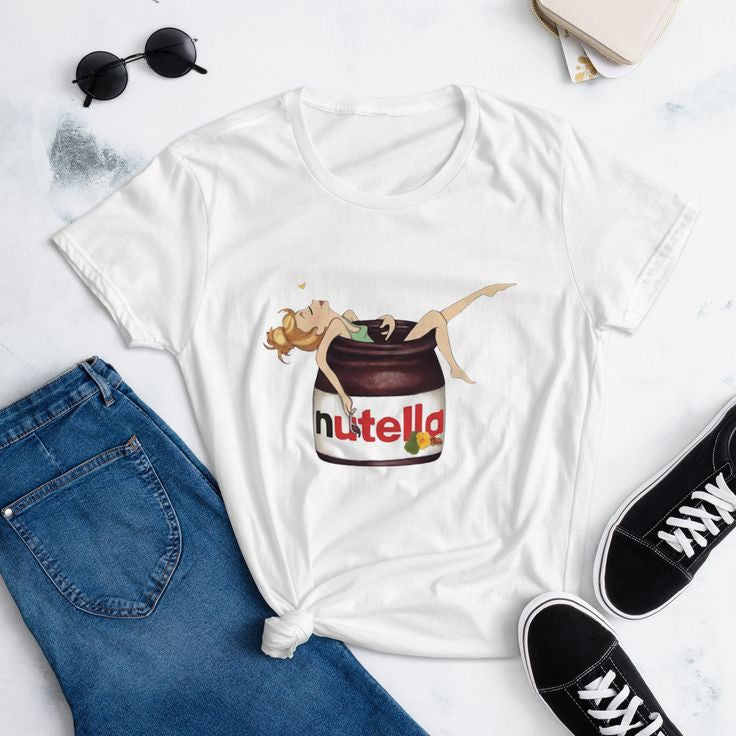 Nutella Girl Graphic Drop Shoulder Oversized Tee